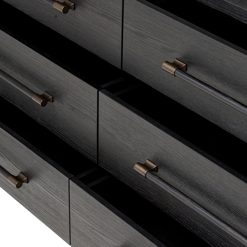 Adolfo 6 Drawer Dresser - Modern Black Ash
