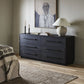 Adolfo 6 Drawer Dresser - Modern Black Ash