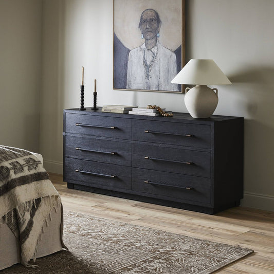 Adolfo 6 Drawer Dresser - Modern Black Ash