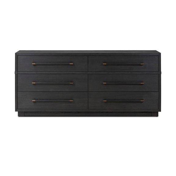 Adolfo 6 Drawer Dresser - Modern Black Ash