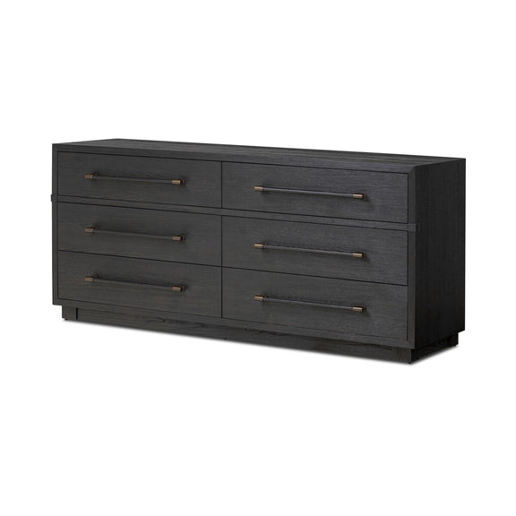 Adolfo 6 Drawer Dresser - Modern Black Ash