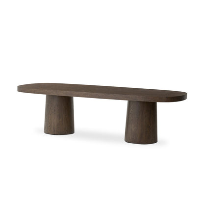 Valen Dining Table - Rustic Brown Oak Veneer