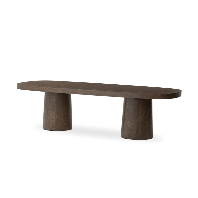 Valen Dining Table - Rustic Brown Oak Veneer