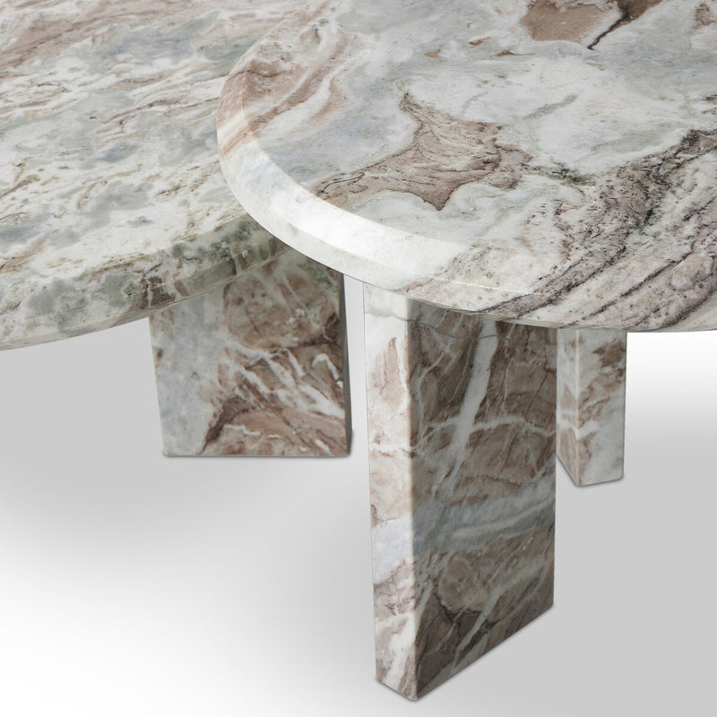Dakota Nesting Coffee Tables - Creamy Taupe Marble Solid