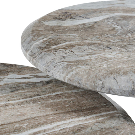 Dakota Nesting Coffee Tables - Dark Taupe Marble Solid