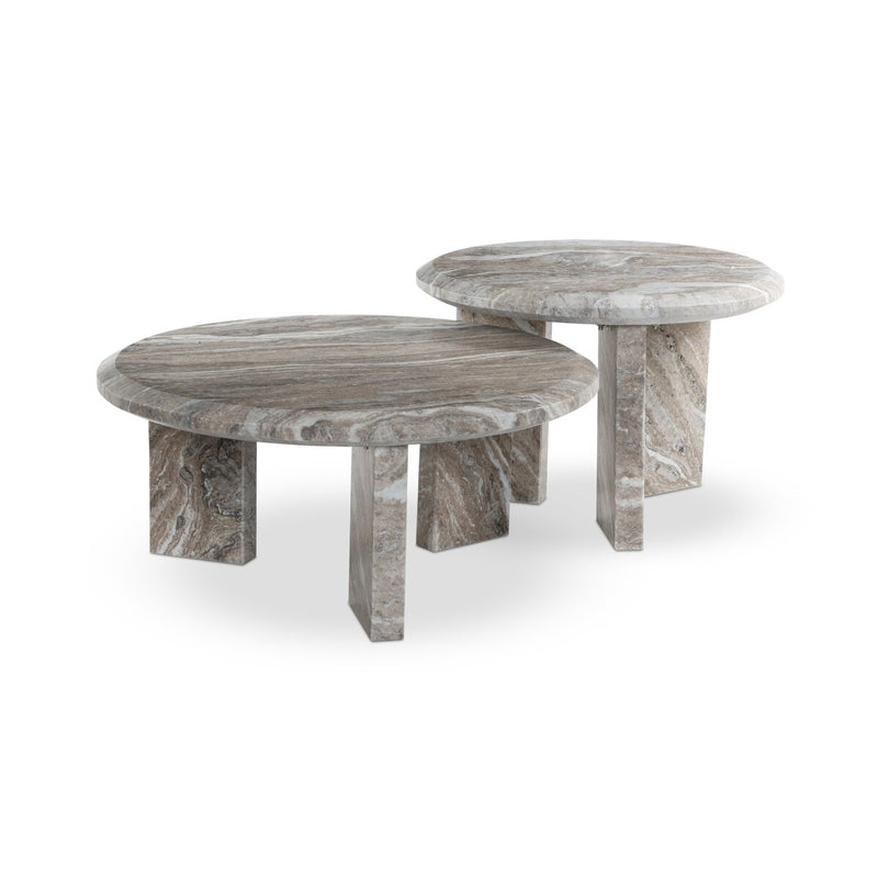Dakota Nesting Coffee Tables - Dark Taupe Marble Solid