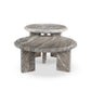 Dakota Nesting Coffee Tables - Dark Taupe Marble Solid