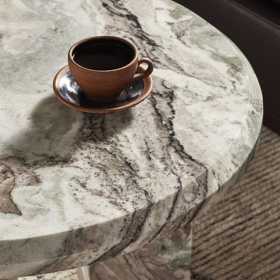 Dakota Nesting Coffee Table - Creamy Taupe Marble Solid