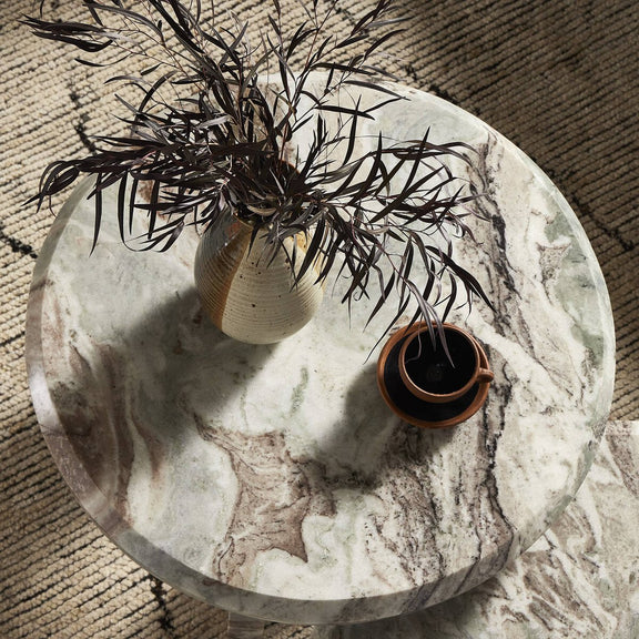 Dakota Nesting Coffee Table - Creamy Taupe Marble Solid