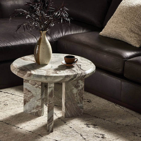 Dakota Nesting Coffee Table - Creamy Taupe Marble Solid