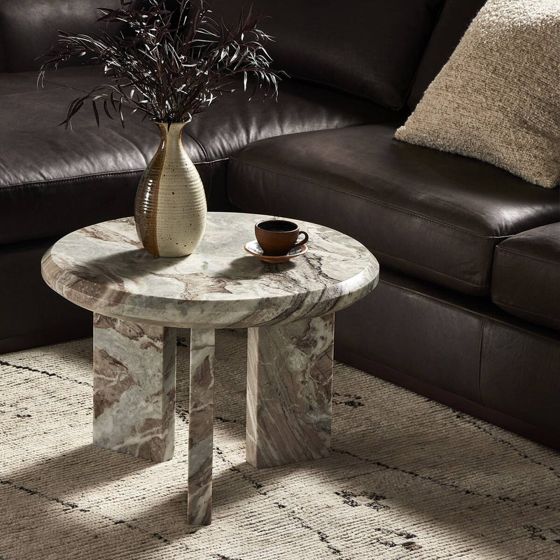 Dakota Nesting Coffee Table - Creamy Taupe Marble Solid