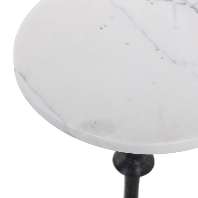 Jocelyn End Table - Veined White Marble