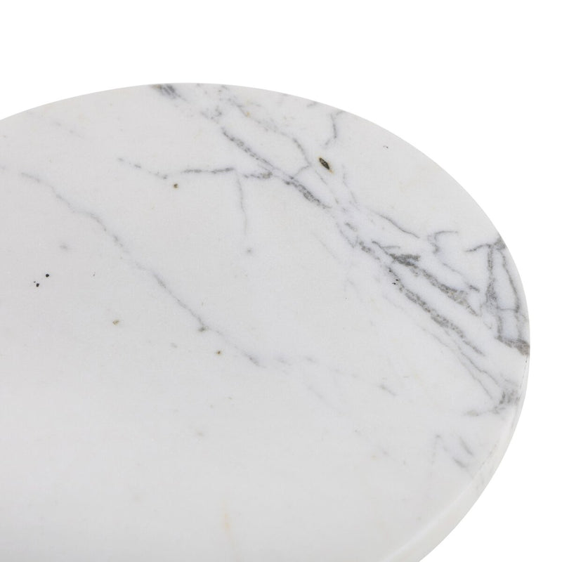 Jocelyn End Table - Veined White Marble