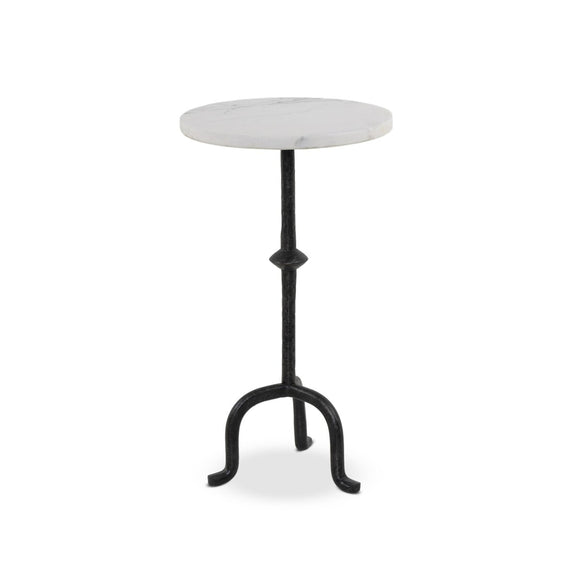 Jocelyn End Table - Veined White Marble