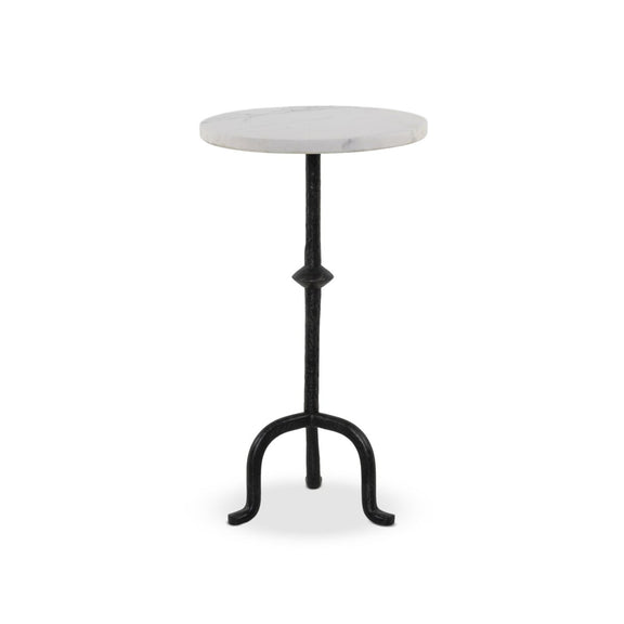 Jocelyn End Table - Veined White Marble