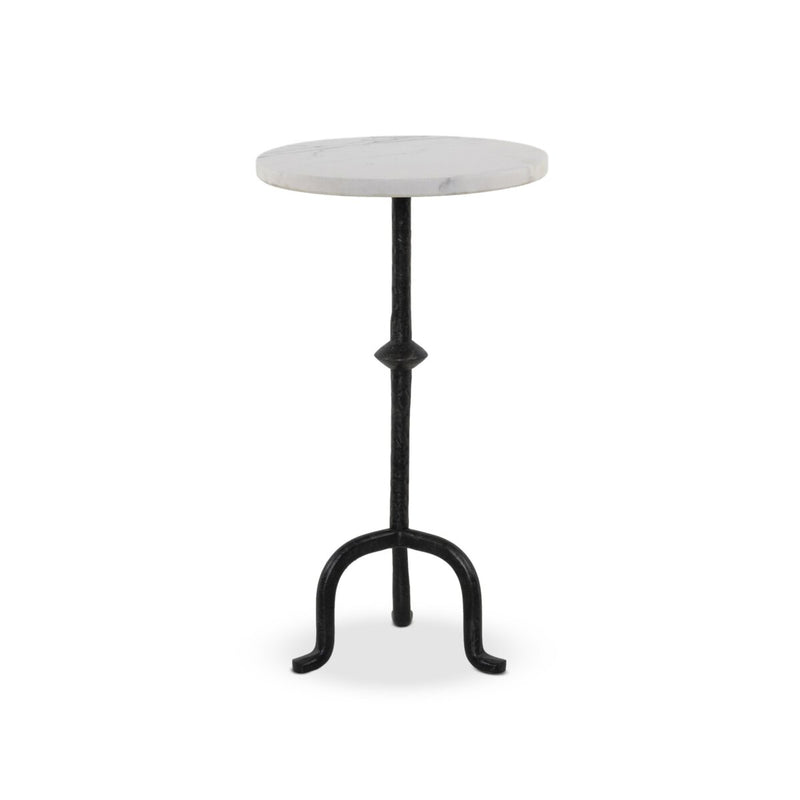 Jocelyn End Table - Veined White Marble
