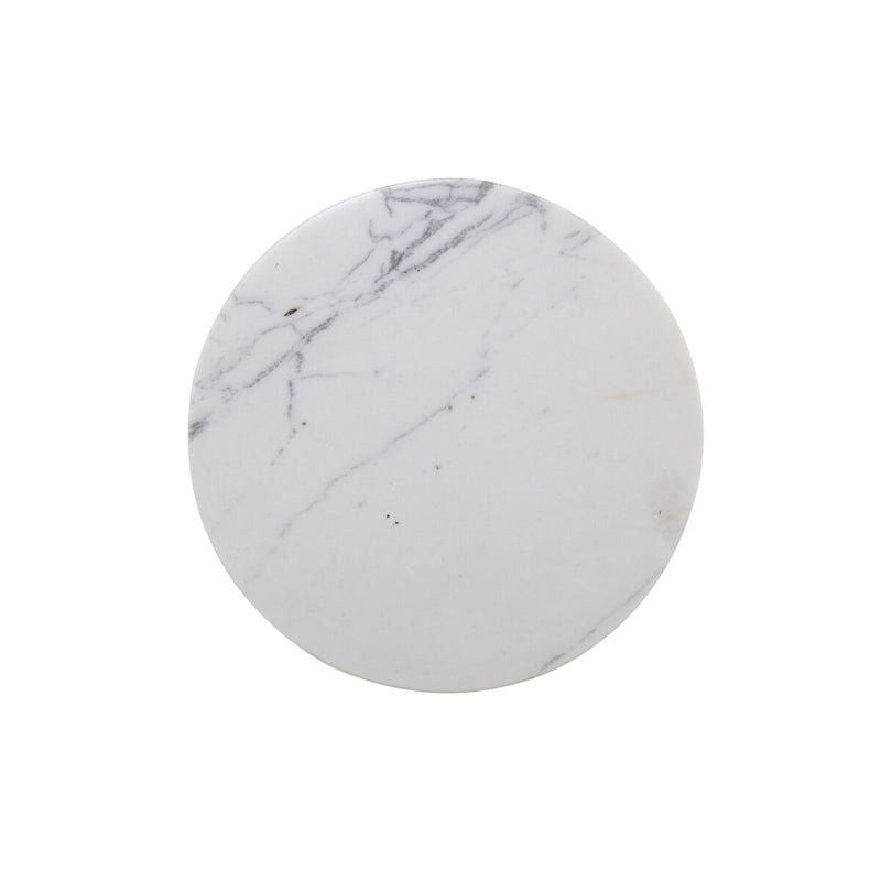 Jocelyn End Table - Veined White Marble