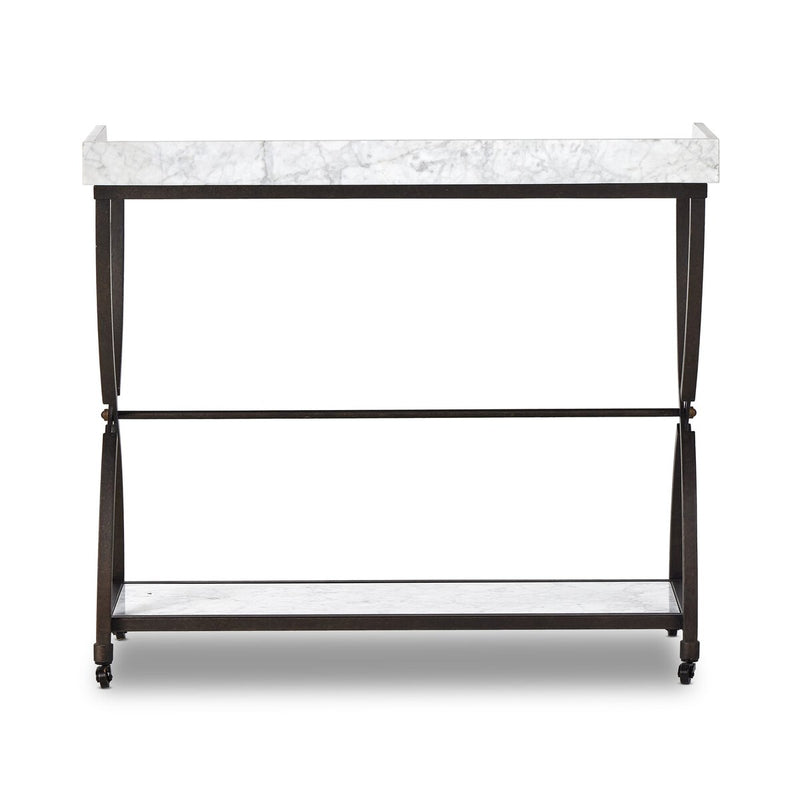 Six Beers Table - Honed White Marble
