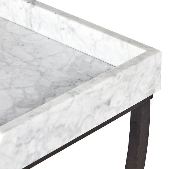 Six Beers Table - Honed White Marble