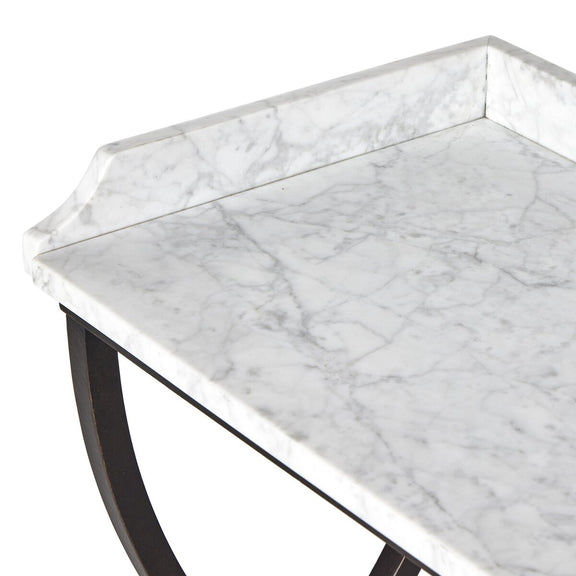 Six Beers Table - Honed White Marble