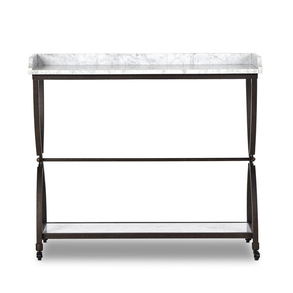 Six Beers Table - Honed White Marble