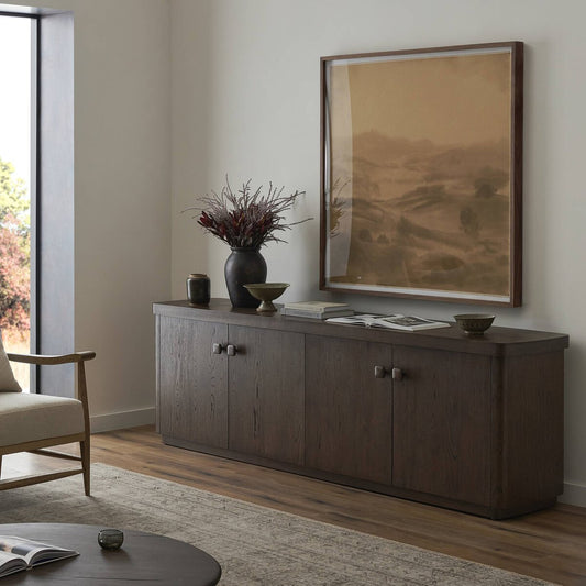Valen Sideboard - Rustic Brown Oak Veneer
