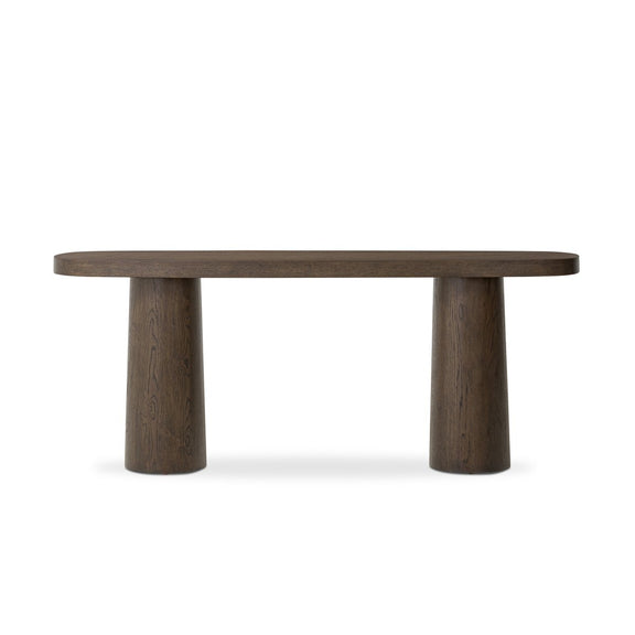 Valen Console Table - Rustic Brown Oak Veneer