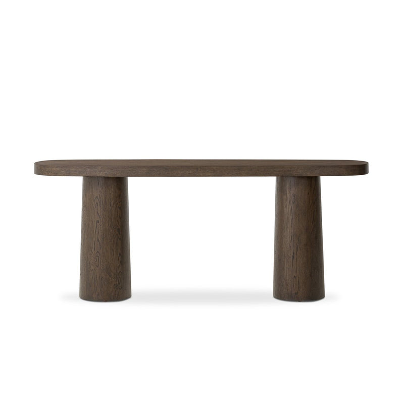 Valen Console Table - Rustic Brown Oak Veneer