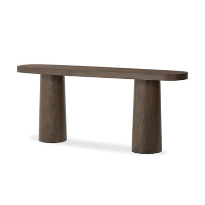 Valen Console Table - Rustic Brown Oak Veneer