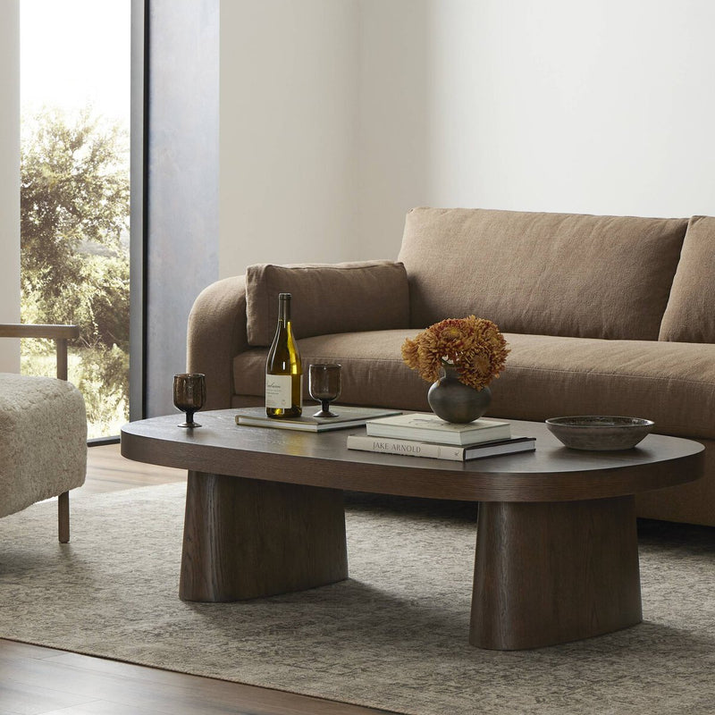 Valen Coffee Table - Rustic Brown Oak Veneer