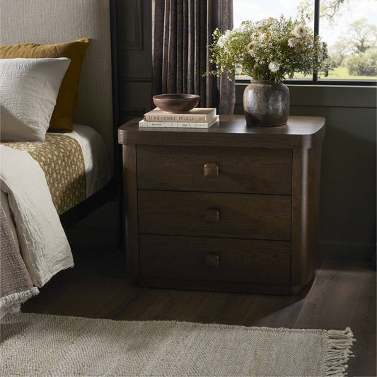 Valen Nightstand - Rustic Brown Oak Veneer