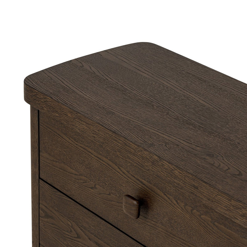 Valen 6 Drawer Dresser - Rustic Brown Oak Veneer