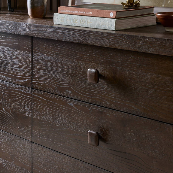 Valen 6 Drawer Dresser - Rustic Brown Oak Veneer