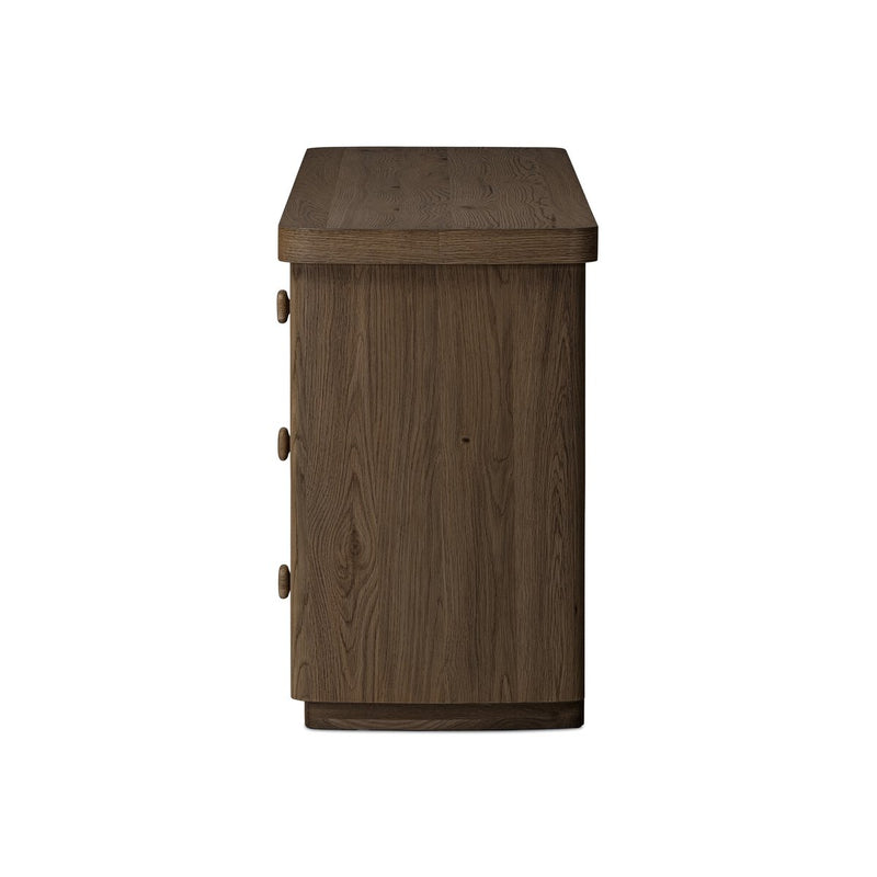 Valen 6 Drawer Dresser - Rustic Brown Oak Veneer