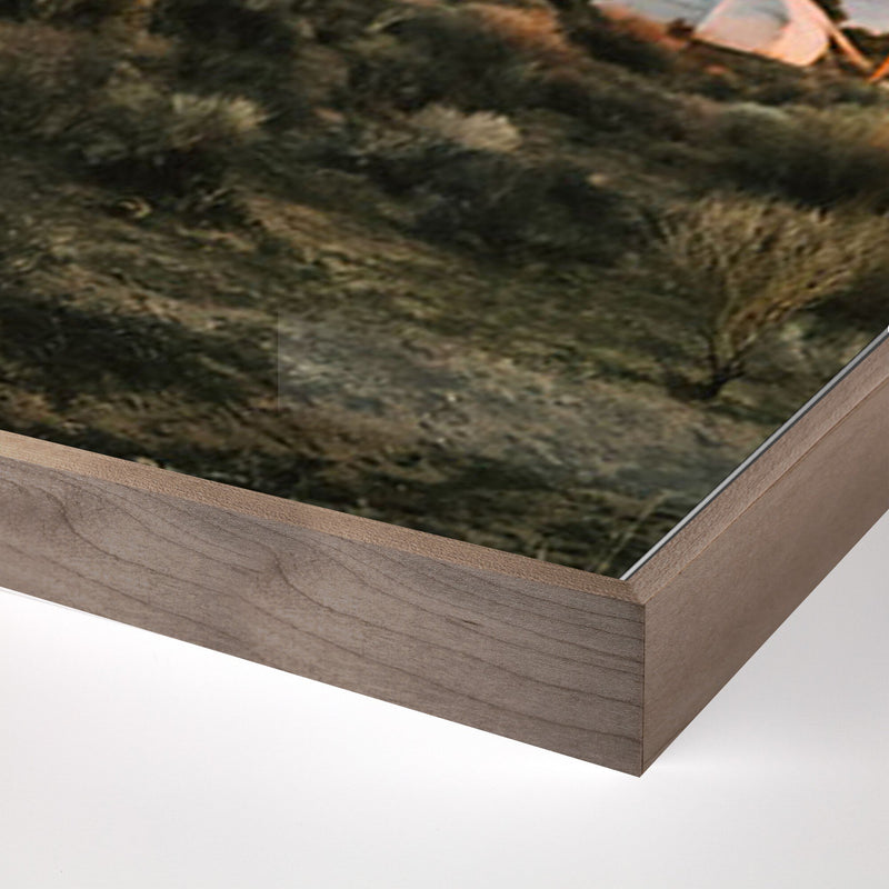 Camp Sunrise/Joshua Tree by Wesley and Emma Teague — Rustic Walnut Floater