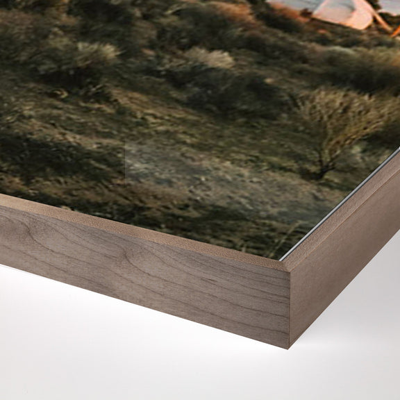 Camp Sunrise/Joshua Tree by Wesley and Emma Teague — Rustic Walnut Floater