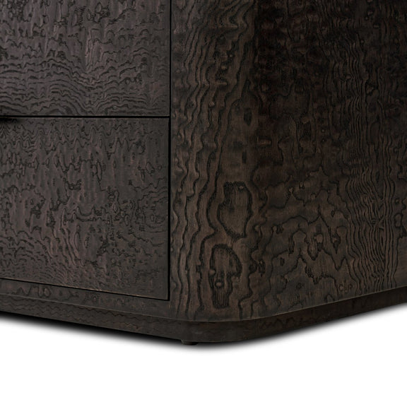 Stenson 3 Drawer Nightstand - Dark Tamo Ash Veneer