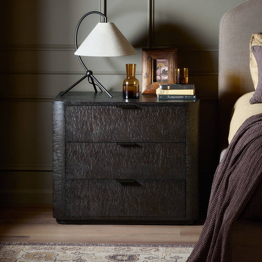 Stenson 3 Drawer Nightstand - Dark Tamo Ash Veneer
