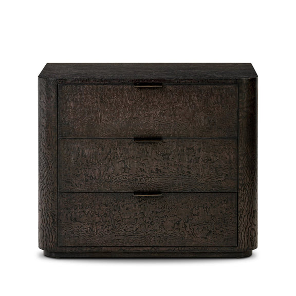 Stenson 3 Drawer Nightstand - Dark Tamo Ash Veneer