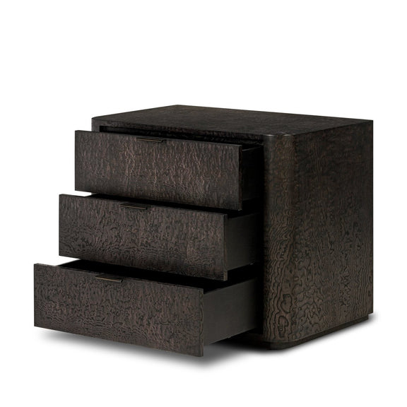 Stenson 3 Drawer Nightstand - Dark Tamo Ash Veneer