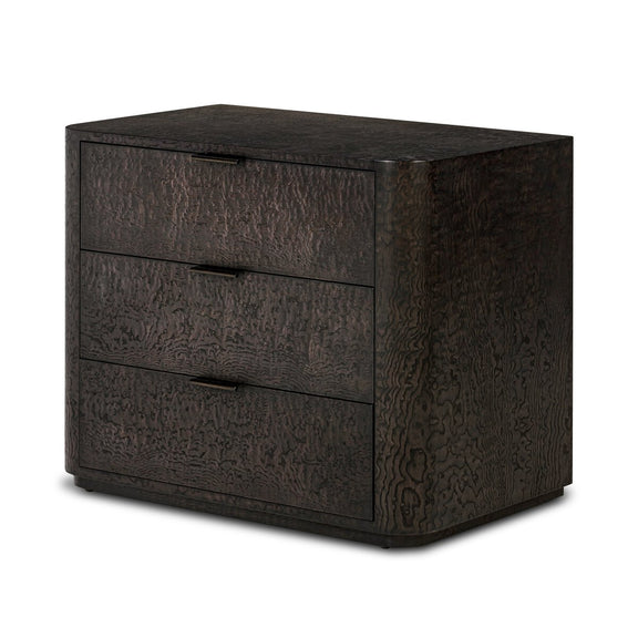 Stenson 3 Drawer Nightstand - Dark Tamo Ash Veneer