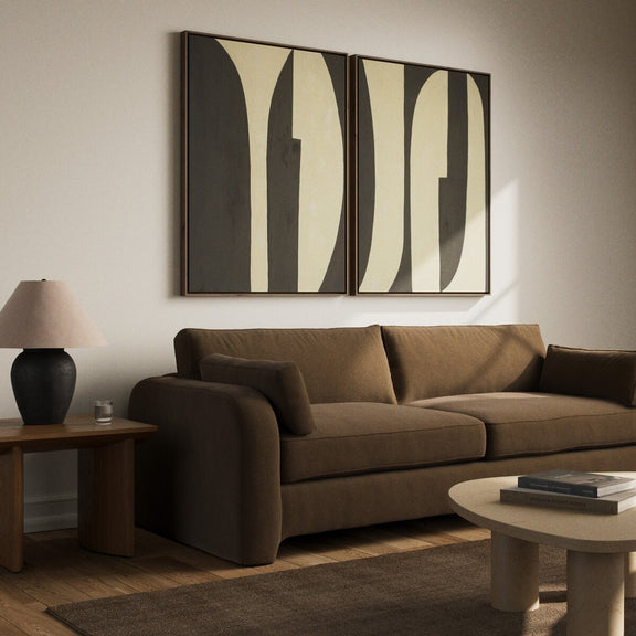 Grecco Diptych by Jess Engle - Rustic Walnut