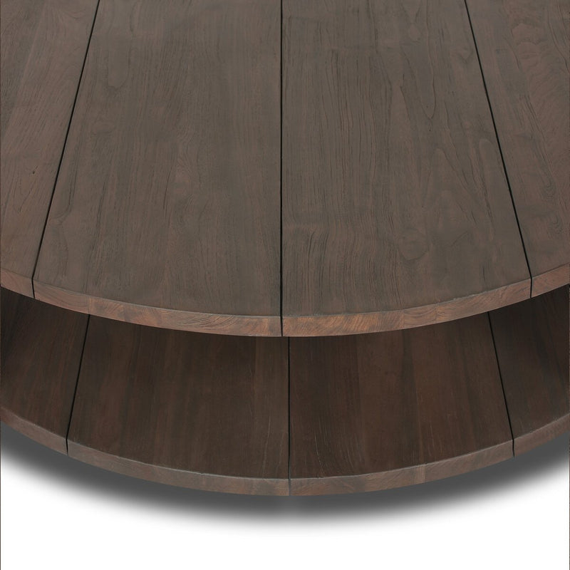 Roca Outdoor Round Coffee Table - Stained Heritage Brown-fsc