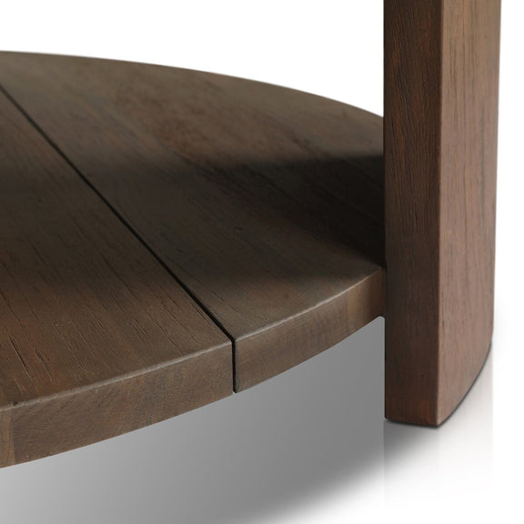 Roca Outdoor Round Coffee Table - Stained Heritage Brown-fsc