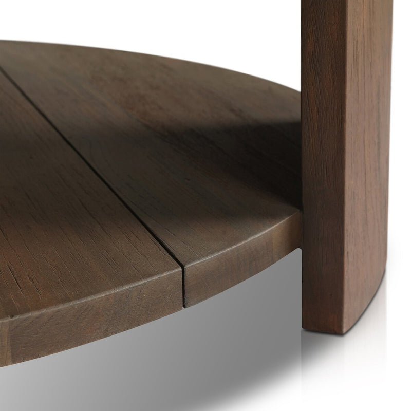 Roca Outdoor Round Coffee Table - Stained Heritage Brown-fsc