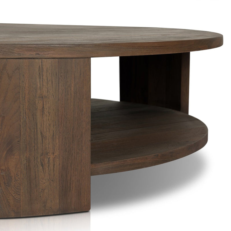 Roca Outdoor Round Coffee Table - Stained Heritage Brown-fsc