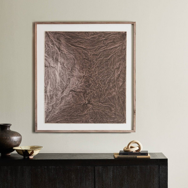 Rock Face At Full Moon by Molly Franken - Rustic Walnut