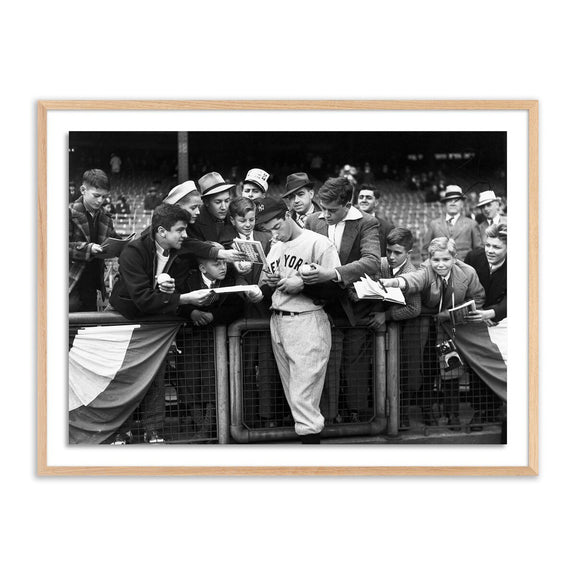 Joe Dimaggio Signing Autotgraphs by Getty Images - White Oak