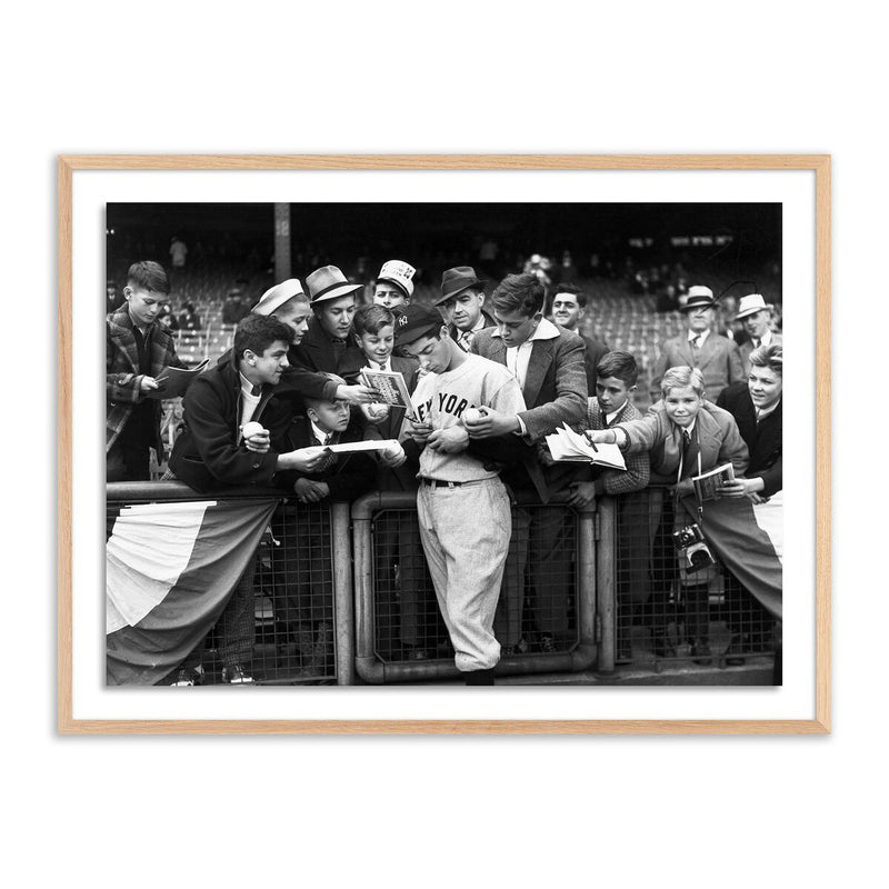 Joe Dimaggio Signing Autotgraphs by Getty Images - White Oak
