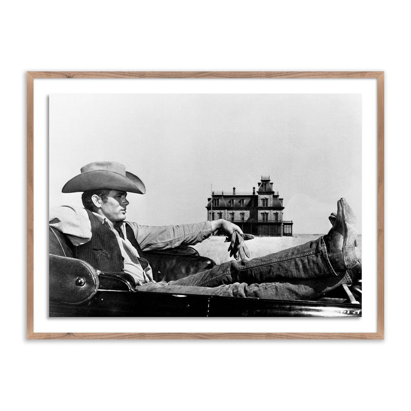 James Dean In Motion Picture Giant by Getty Images - Rustic Walnut